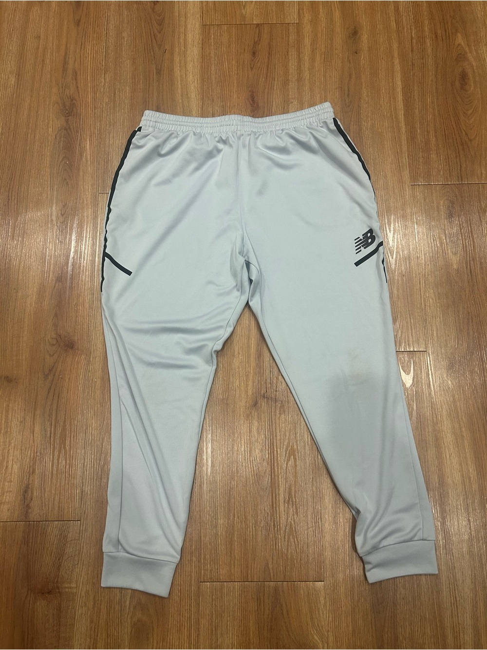 New Balance Light Gray Men’s Performance Joggers with Black Trim